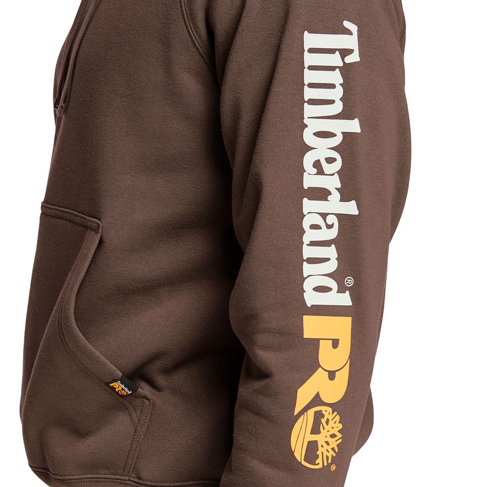 Timberland Mens Sweatshirts PRO® Big & Tall Hood Honcho Sport Hoodie - Dark Brown - India RM1359627